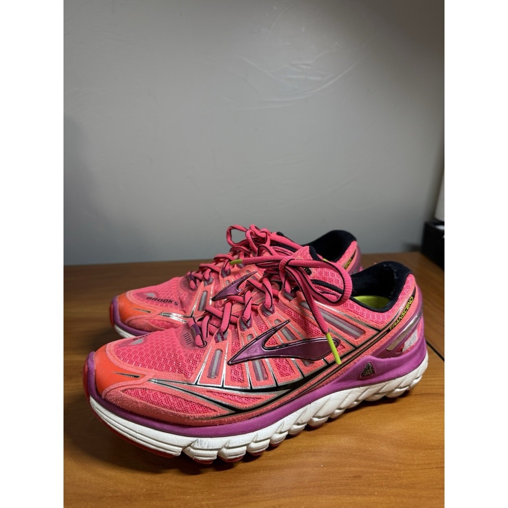 Brooks Transcend Road-Running Training Pink Purple Shoes Workout Women's  7.5B